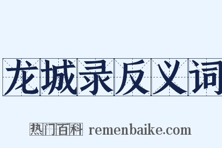 龙城录反义词是什么意思的图片